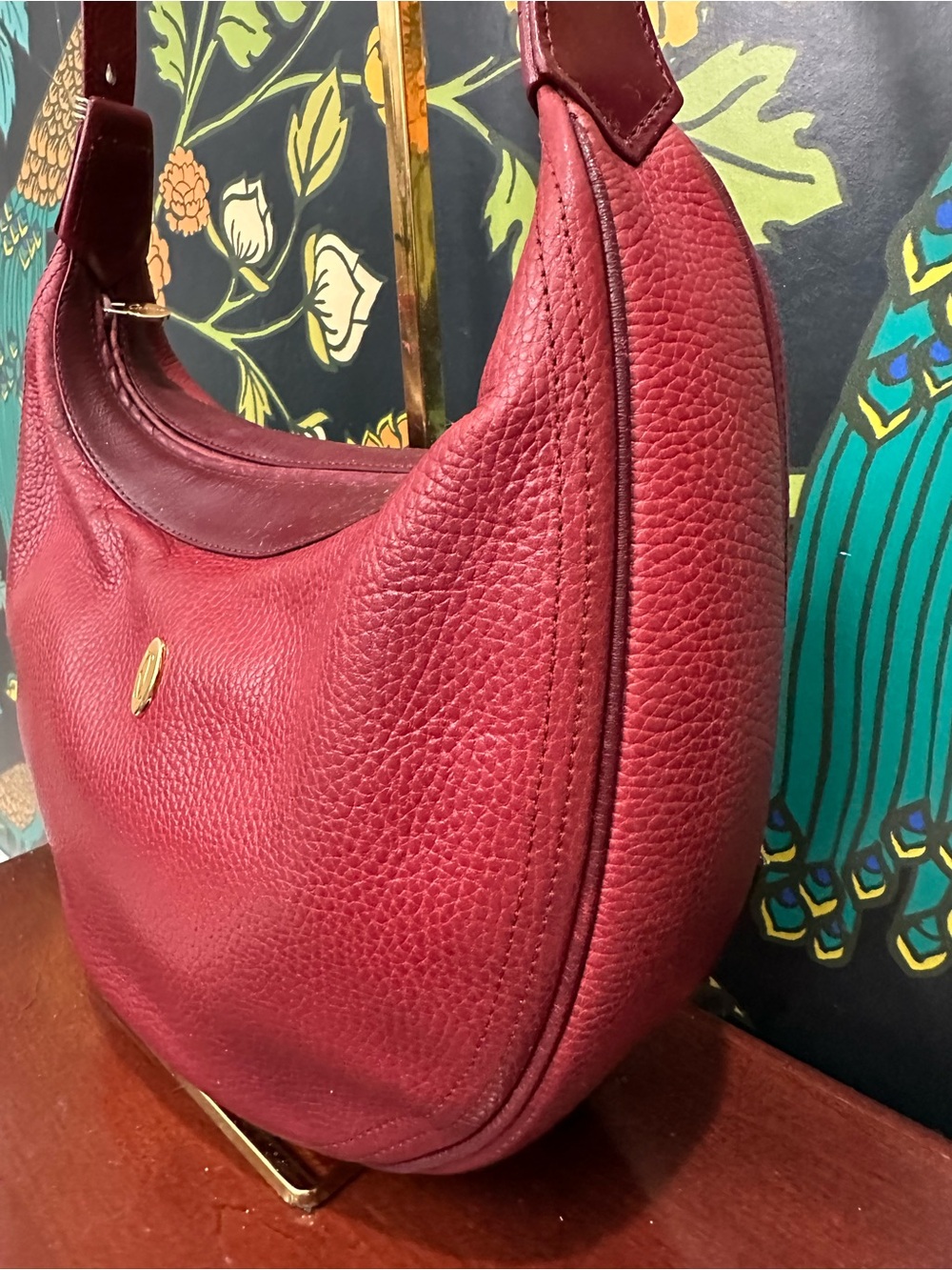 Vintage Cartier Must Burgundy Leather Hobo Bag - Picture 8 of 14